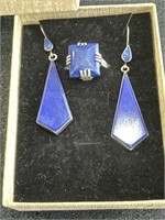 Lapis Lazuli Ring and Earring Set
