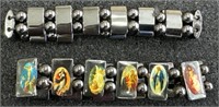 Religious Magnetic Hematite Rosary Beads Bracelets