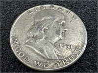 1951 Liberty Silver Half Dollar