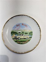 Vintage God Bless Our Camper Plate