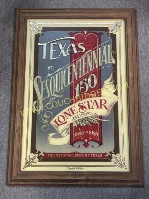 Texas Sesquicentenial Lone Star beer mirror