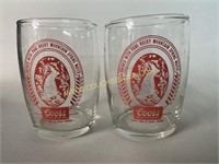 2  Vintage Coors beer  Taster Barrel Glass 1976