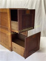 Antique wooden library 2 drawer card file cabinet