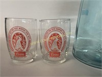 2  Vintage Coors beer  Taster Barrel Glass 1976