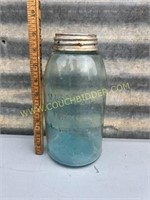 antique Masons blue canning jar