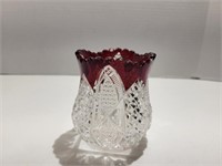 Vintage Ruby Red Flashed Vase