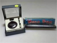 World Star Harmonica & NIB Grandpa Pocket Watch