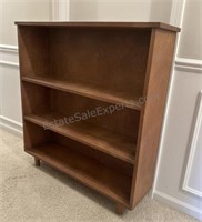 Mid Century 3 Shelf Bookcase Solid Wood Fixed