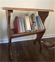 Solid Wood Bookshelf Table with Books 23” x 11” x