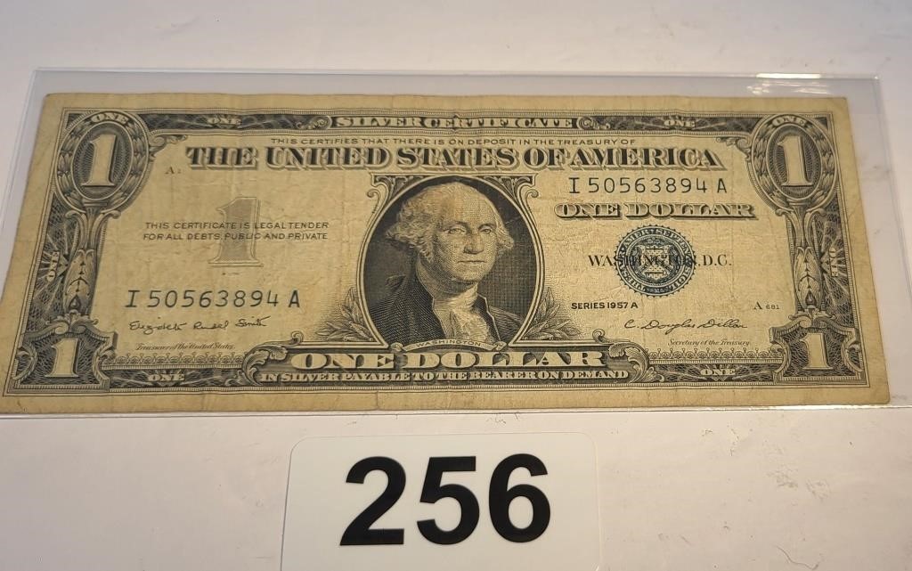 1957a one dollar Silver Certificate
