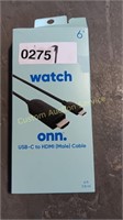 WATCH ONN USB -C HDMI MALE CABLE