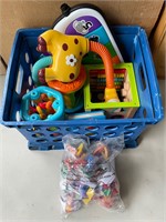 Basket with baby toys