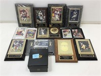 Mixed lot of sports cards in frames