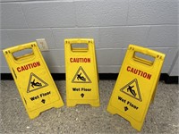 3 Caution Wet Floor Signs