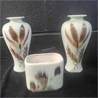 Joseph vonTury Pottery Vase trio    - XA