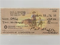 Paul Shaffer signed check