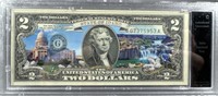 $2 Colorized Idaho state hood note