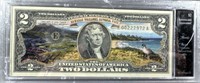 $2 Colorized Hawaii volcanoes national Park note