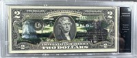 $2 Colorized Benjamin Harrison presidential note