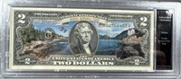 $2 Colorized Main Acadia national Park note