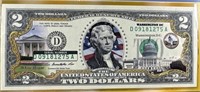 $2 Colorized Washington DC note