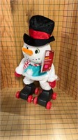 Animated skating snowman works new