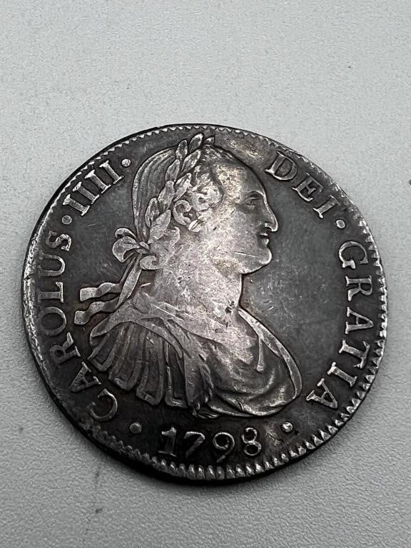 Rare 1798 Mexican Silver Dollar Coin