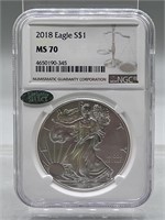 2018 NGC MS70 Silver Eagle