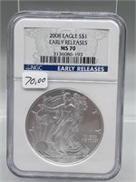 2008 NGC MS70 Silver Eagle