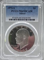 1972-S PCGS PR69 DCAM Ike Silver Dollar