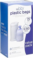 Ubbi Disposable Diaper Pail Plastic Bags, Value Pa