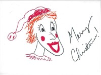 Carol Burnett signed hand drawn Christmas Card
