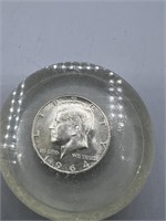 1964-D Kennedy Silver Half Dollar Encased in Resin