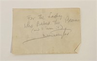 Music composer Deems Taylor signed note
