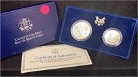 1993 Bill of Rights (2) Coins BU Set w/ Silver