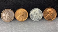 Lincoln Cent 4 Coin Set: 1909 VDB/ 1937/ 1943/1963