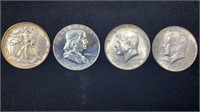 Silver Half Dollar Set: 1941 W/L, 1963 Franklin,