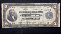 1918 Richmond, VA $2 National Currency Note