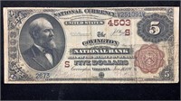 1882 Covington, VA $5 #4503 National Currency Note