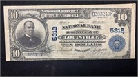 1902 Louisville, KY $10 #5312 National Currency