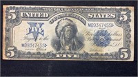 Currency: 1899 Indian Chief $5 Silver Certificate
