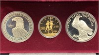 GOLD: 1984 Proof $10 Gold & 2 $1 Silver Dollar