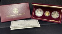 GOLD: 1992 Proof $5 Gold /Silver Dollar/Clad Half