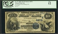 RARE 1882 Monaca, PA $10 National Bank Note