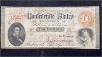 1861 $10 Confederate States of America T-24 Note