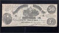 1861 $50 Confederate States of America T-14 Note