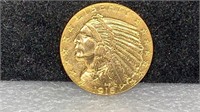 GOLD: 1916-S $5 Gold Indian