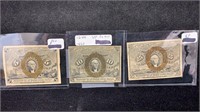 5,10 & 25 Cent 1863 Washington Fractional Currency