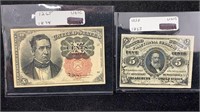 1863 5 Cent & 1874 10 Cent Fractional Currency