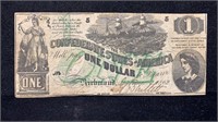1862 $1 Confederate States of America Note T-45